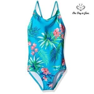 Kanu Surf Daisy Beach Sport One Piece Swimsuit Size 12